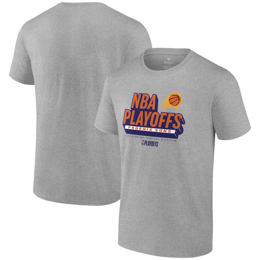 Men 2024 NBA Phoenix Suns grey style #2 Tshirts->nba t-shirts->Sports Accessory